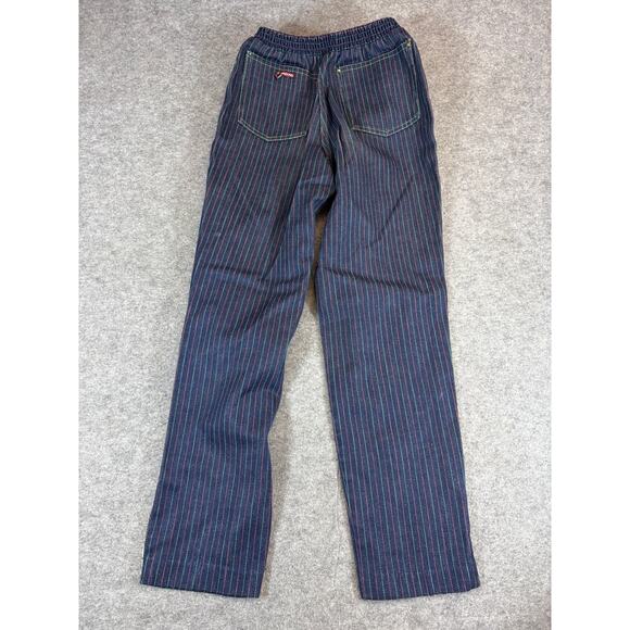 Vintage Vagabond Pants Womens Size 27 Blue Pinstriped Ankle Zipper Trousers - Picture 5 of 8